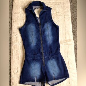 Women denim shorts jumper.